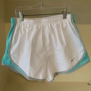 White & Blue Nike Dri Fit Shorts